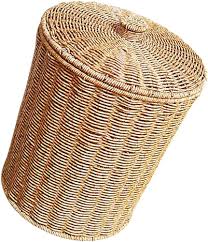 Flätad Soptunna med Lock - Boho-Rustik Korg