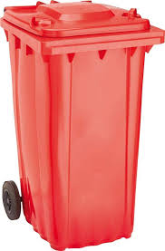 Stor Röd Soptunna WAVE 240 l i Plast